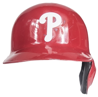2018 Aaron Nola Season Long Game Used & Photo Matched Philadelphia Phillies Batting Helmet (MLB Authenticated & Sports Investors Authentication)